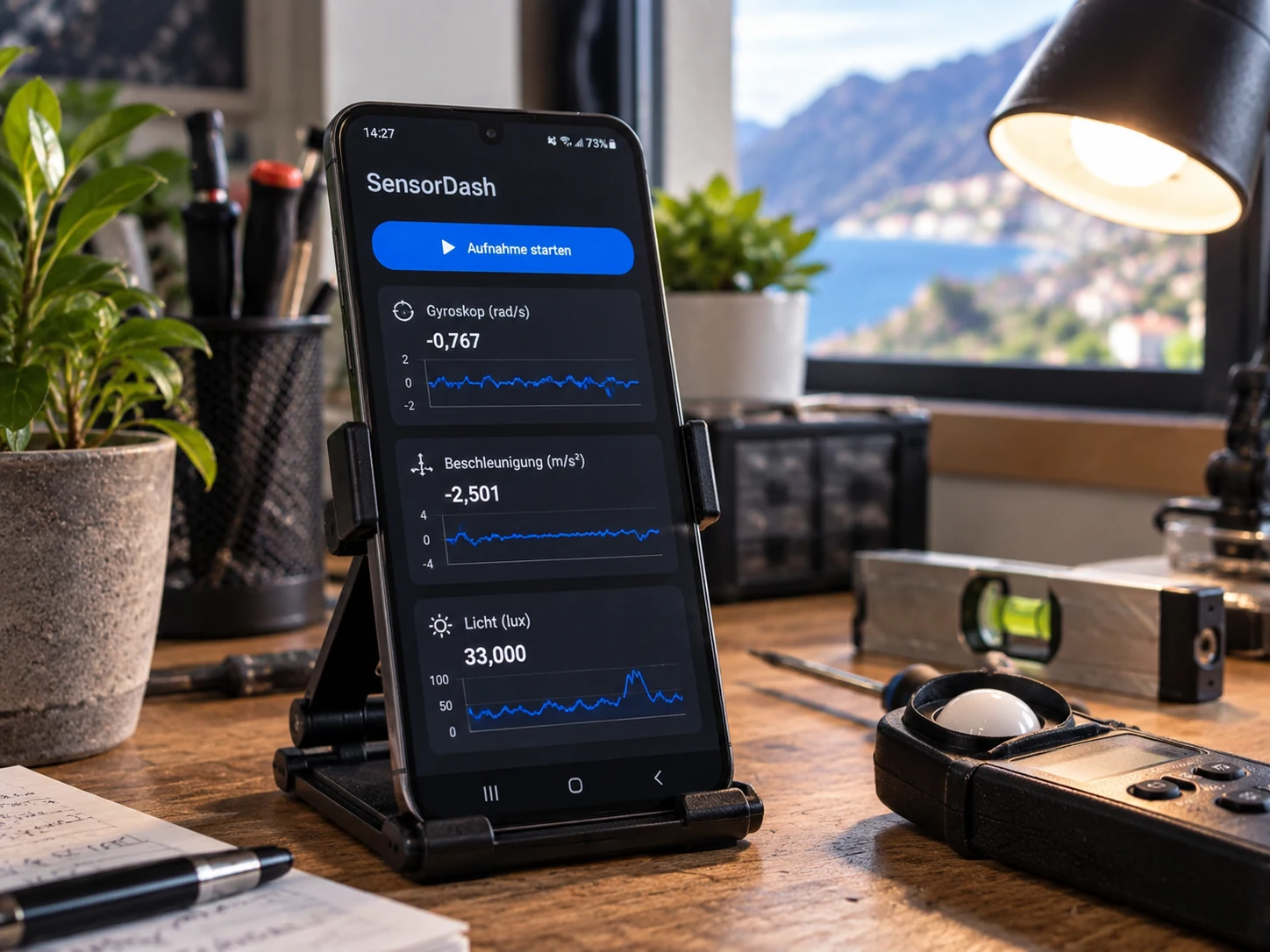 SensorDash zur Live-Auswertung von Smartphone-Sensordaten