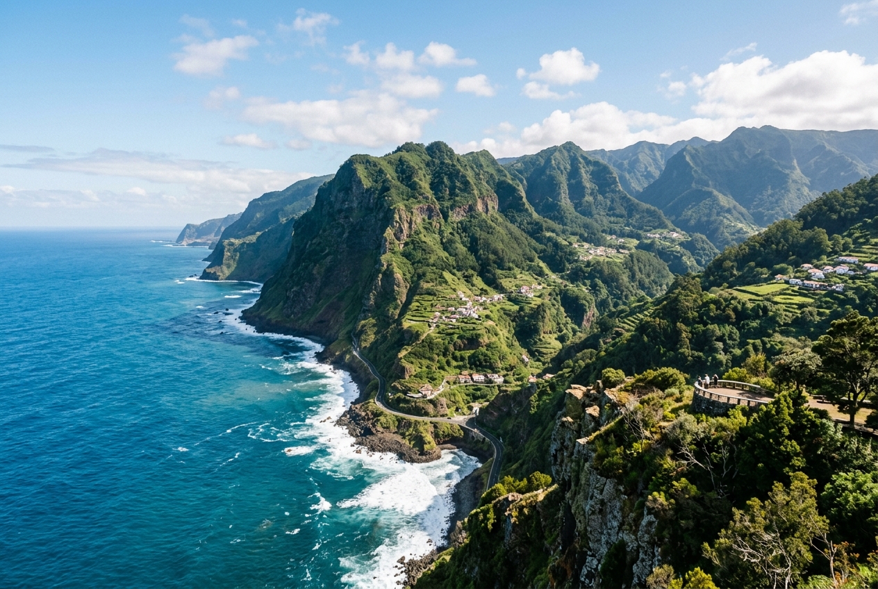 Madeira Steilküste und Atlantik
